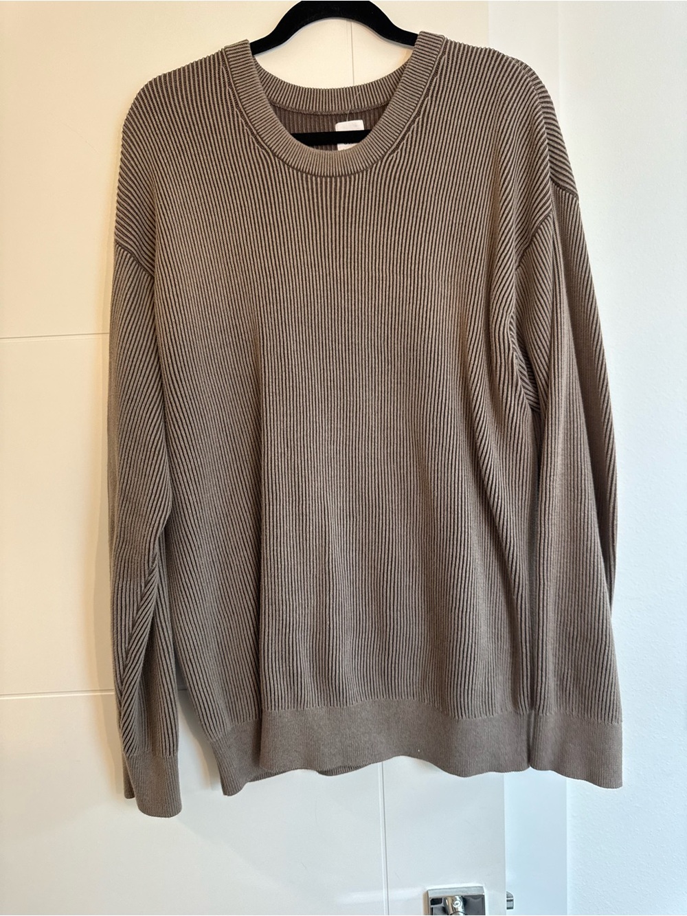 GAP Men's Ribbed Crewneck Sweater - Taupe Brown